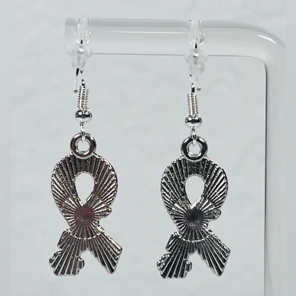 Autism Puzzle Piece Ribbon Earrings - Picture 4 of 8